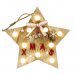 Χριστουγεννιάτικο Διακοσμητικό Ξύλινο Αστέρι, Κρεμαστό με "XMAS και 10 LED (20x20cm)